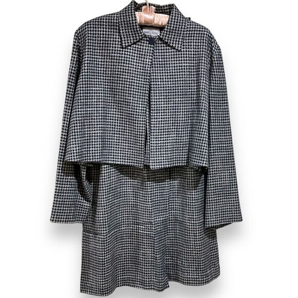 Hand Sewn Vintage Skirt Set Houndstooth Vogue Paris Original Size 8/10 - Picture 1 of 16